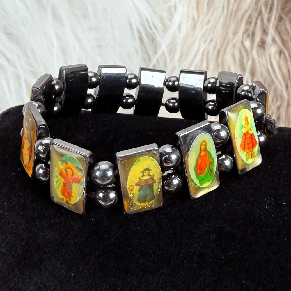 Vintage Religious Icon Stretch Bracelet